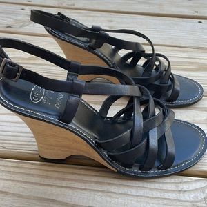 JOAN & DAVID Black leather Heels/ Sandal-  DJ Kezuah Sandal size 7.5